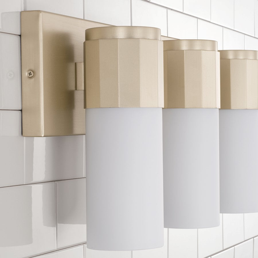 3 Light Bathroom Vanity Light, Soft Gold