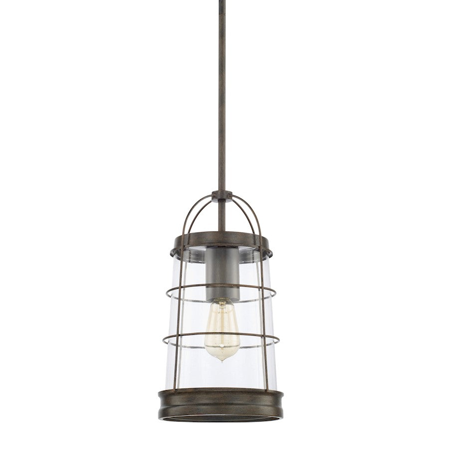 Capital Lighting Beaufort 1 Light 8" Pendant, Nordic Grey - 327411NG