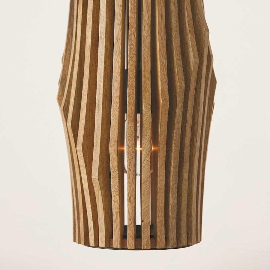 1 Light Pendant, Wood/Black