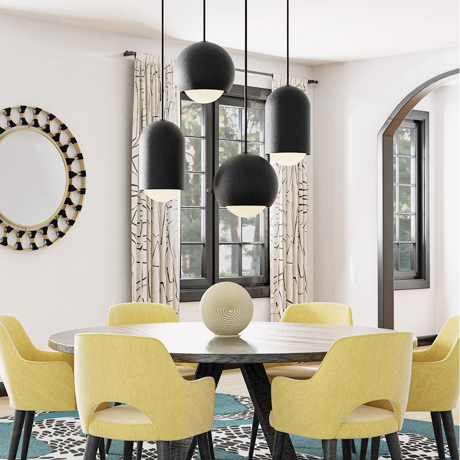 1 Light Pendant, Black Iron