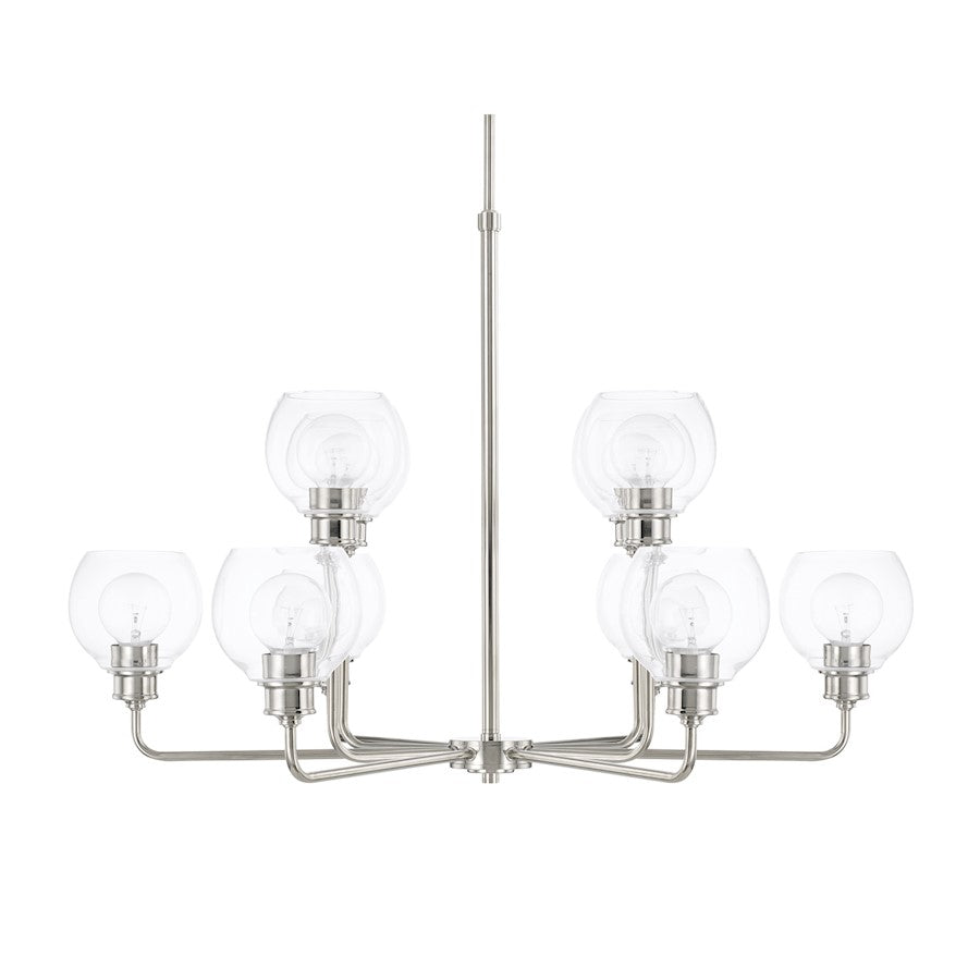 Capital Lighting Mid-Century 10 Light Chandelier, Polished Nickel - 421101PN-426