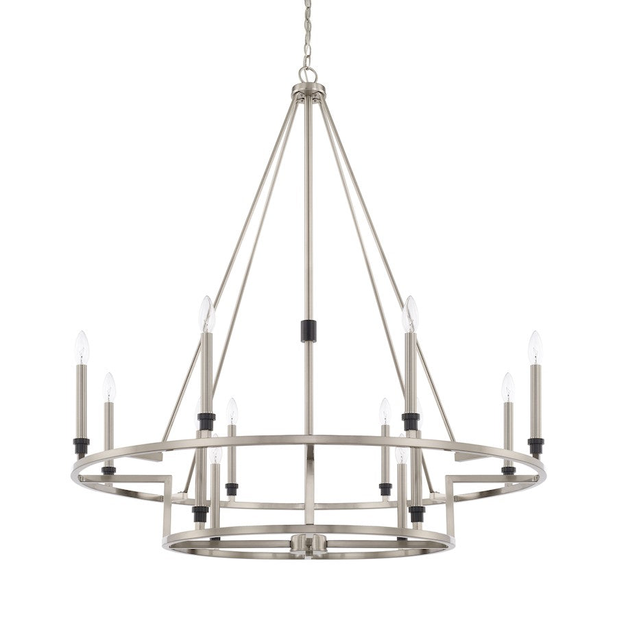 Capital Lighting Tux 12 Light Chandelier, Black Tie - 425201BT