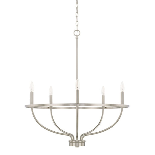 HomePlace by Capital Lighting Greyson 5 Light Chandelier, Nickel - 428551BN