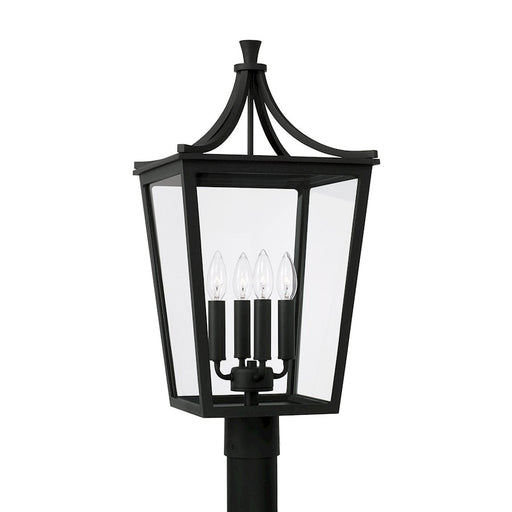 Capital Lighting Adair 4 Light Outdoor Post Lantern, Black/Clear - 947943BK