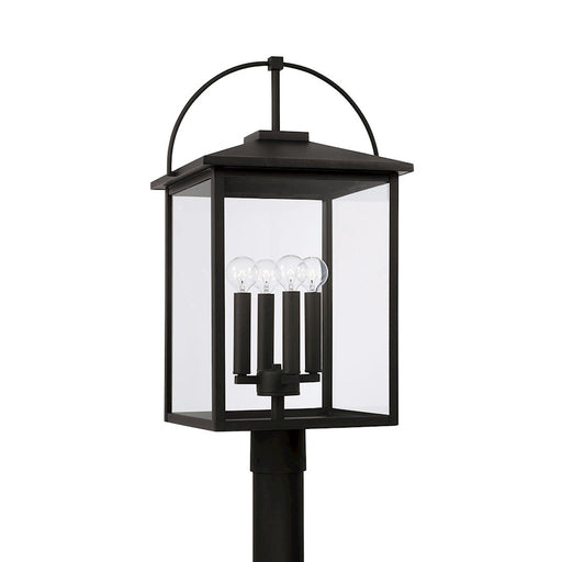 Capital Lighting Bryson 4 Light Outdoor Post Lantern, Black/Clear - 948043BK