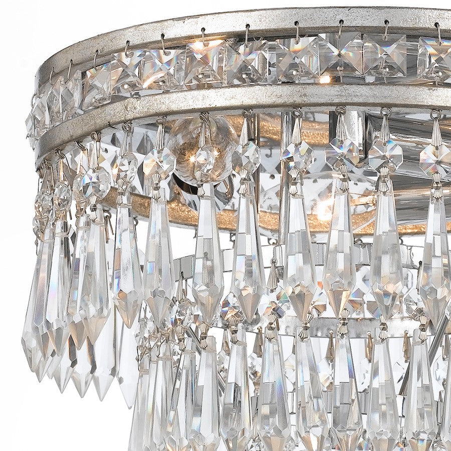 Crystorama Mercer 3 Light Clear Crystal Flush Mount