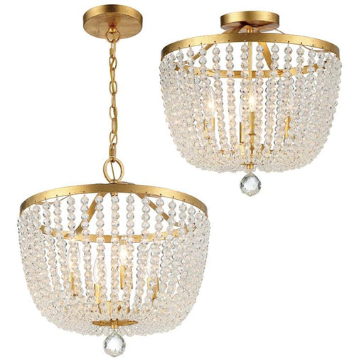 Crystorama Rylee 4 Light Ceiling Mount, Antique Gold - 604-GA-CEILING