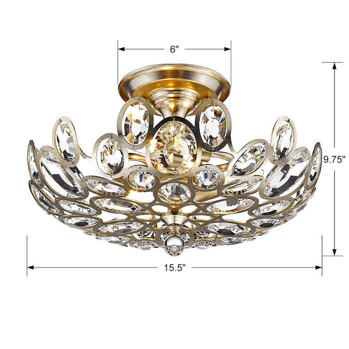 Crystorama Sterling 3 Light Distressed Twilight Ceiling Mount