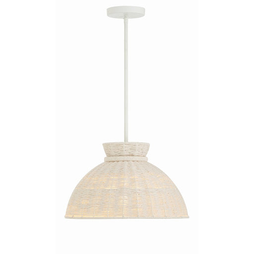 Crystorama Reese 1 Light Pendant, Matte White - RES-10520-MT