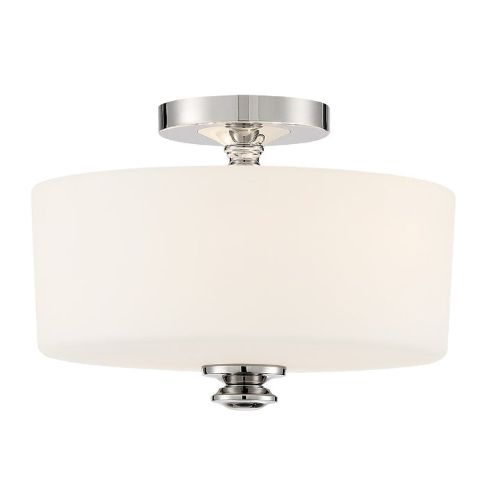 Crystorama Travis 9.25" 2 Light Ceiling Mount, Polished Nickel - TRA-A3302-PN