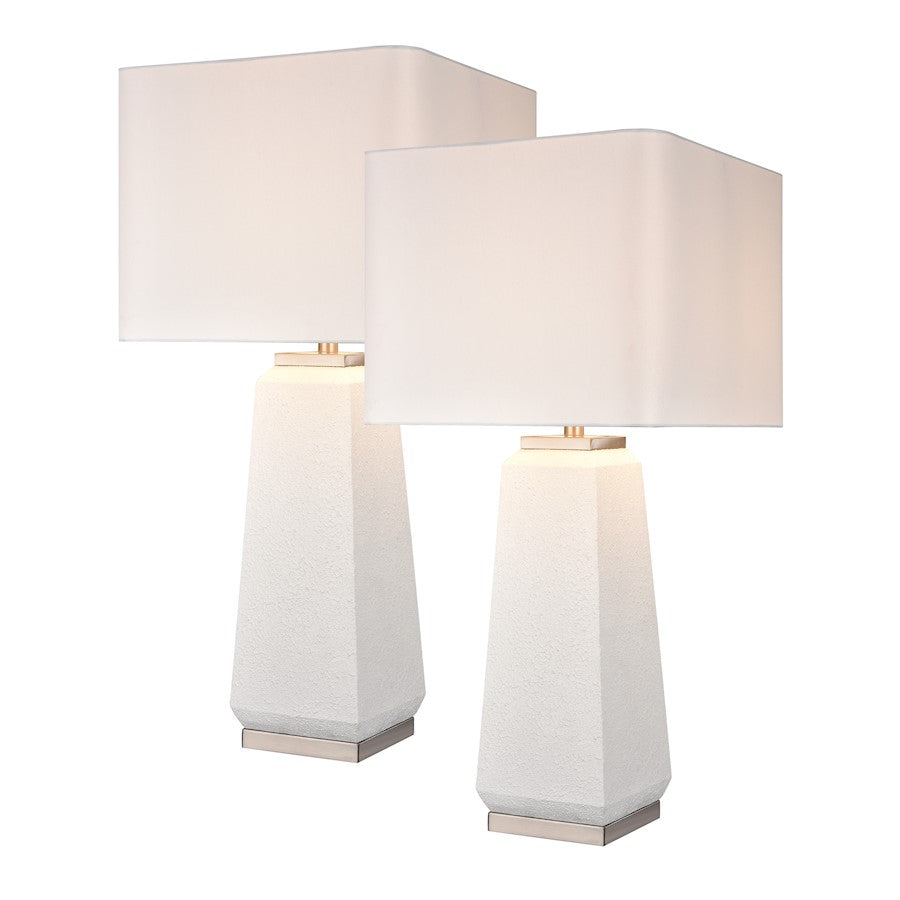 Luke 34.5'' Table Lamp, Set of 2, White/White
