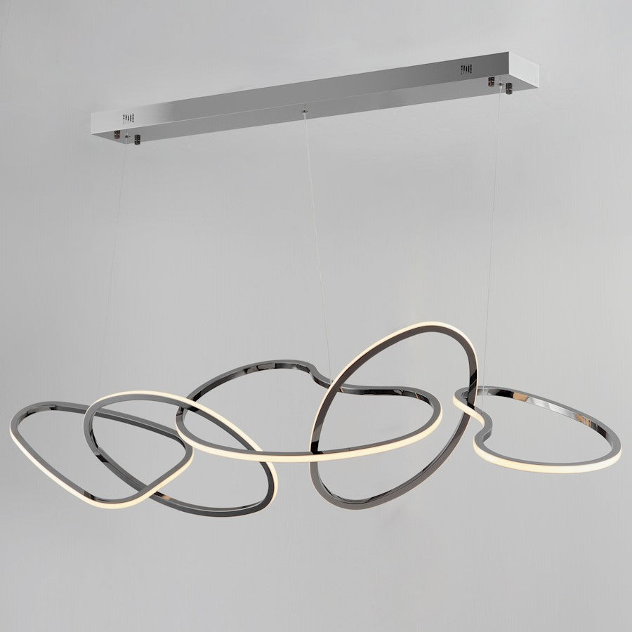 1 Light Linear Pendant, Black Chrome