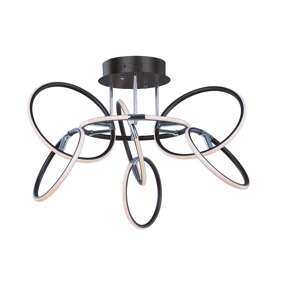 ET2 Ringer Flush Mount, Black and Polished Chrome