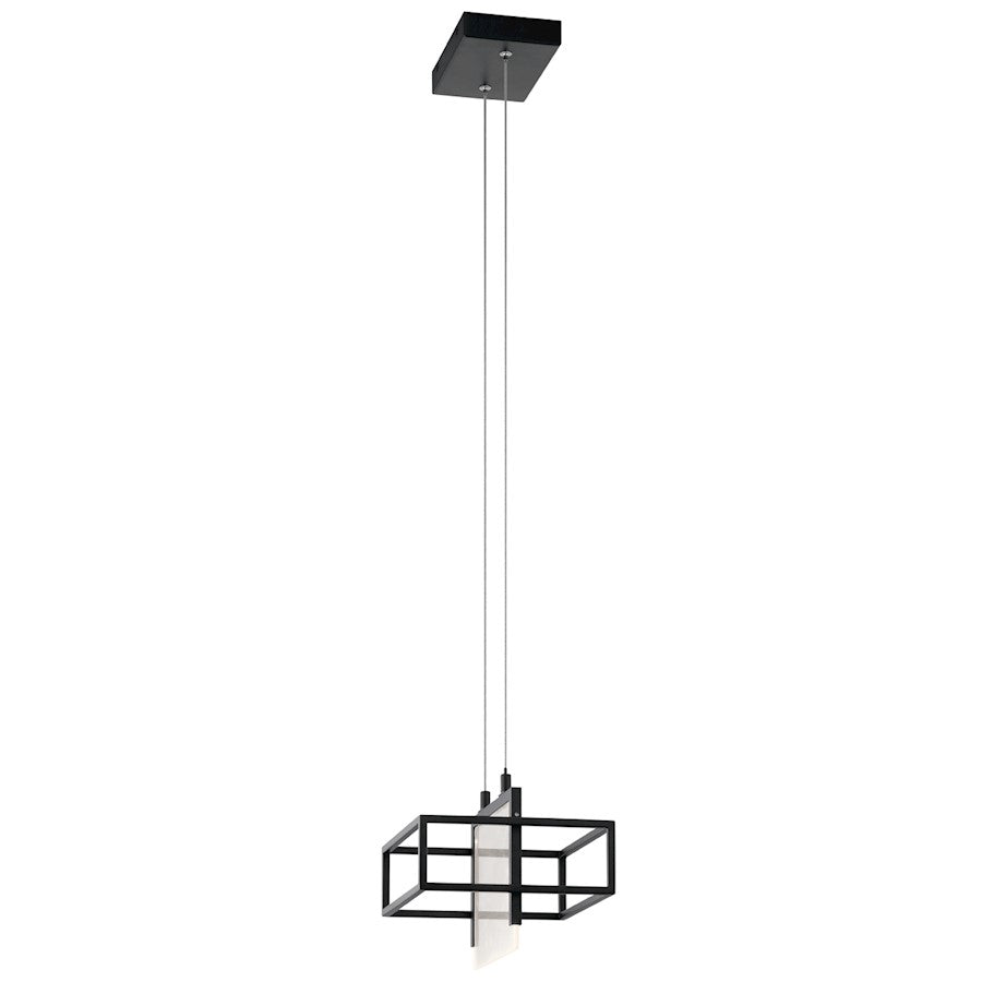 1 Light LED Mini Pendant, Matte Black