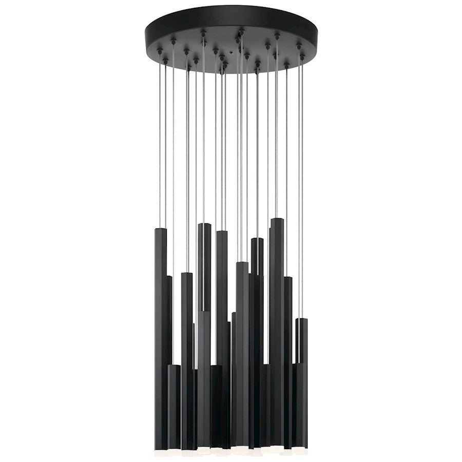 24 Light LED Cluster Pendant, Black