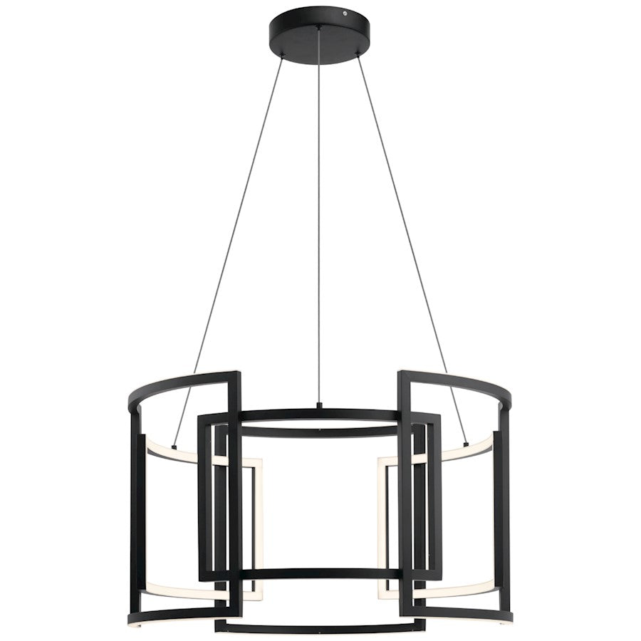 9 Light LED Chandelier, Black