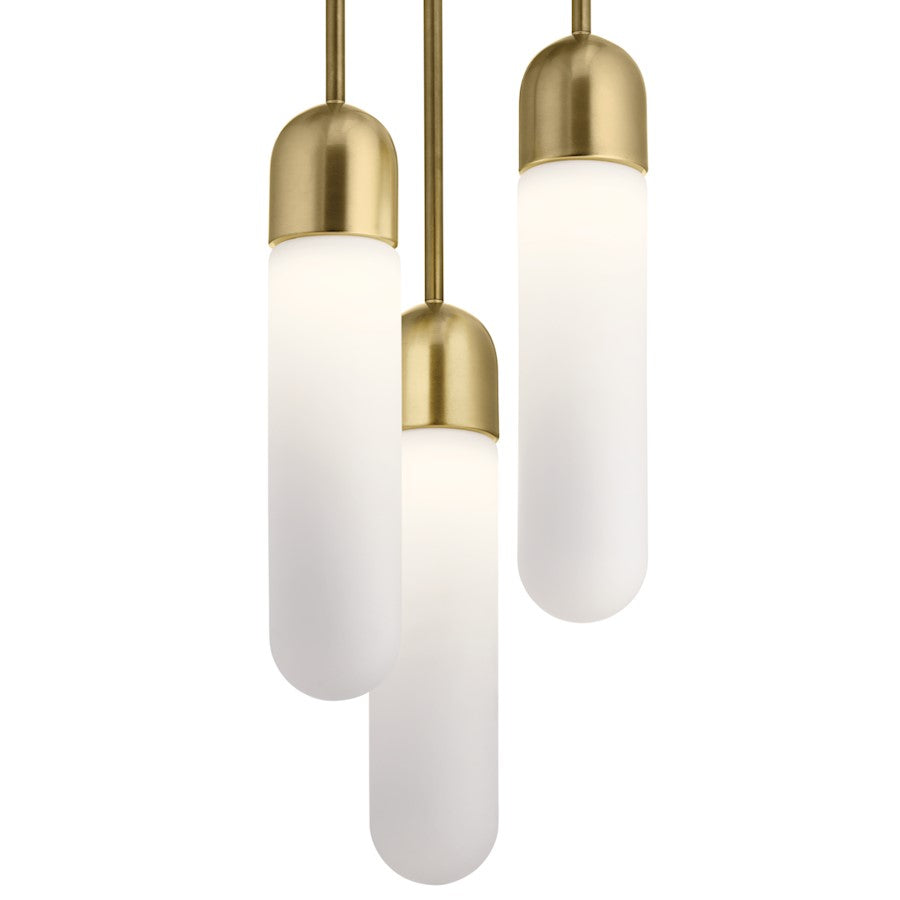3 Light LED Cluster Pendant, Champagne Gold
