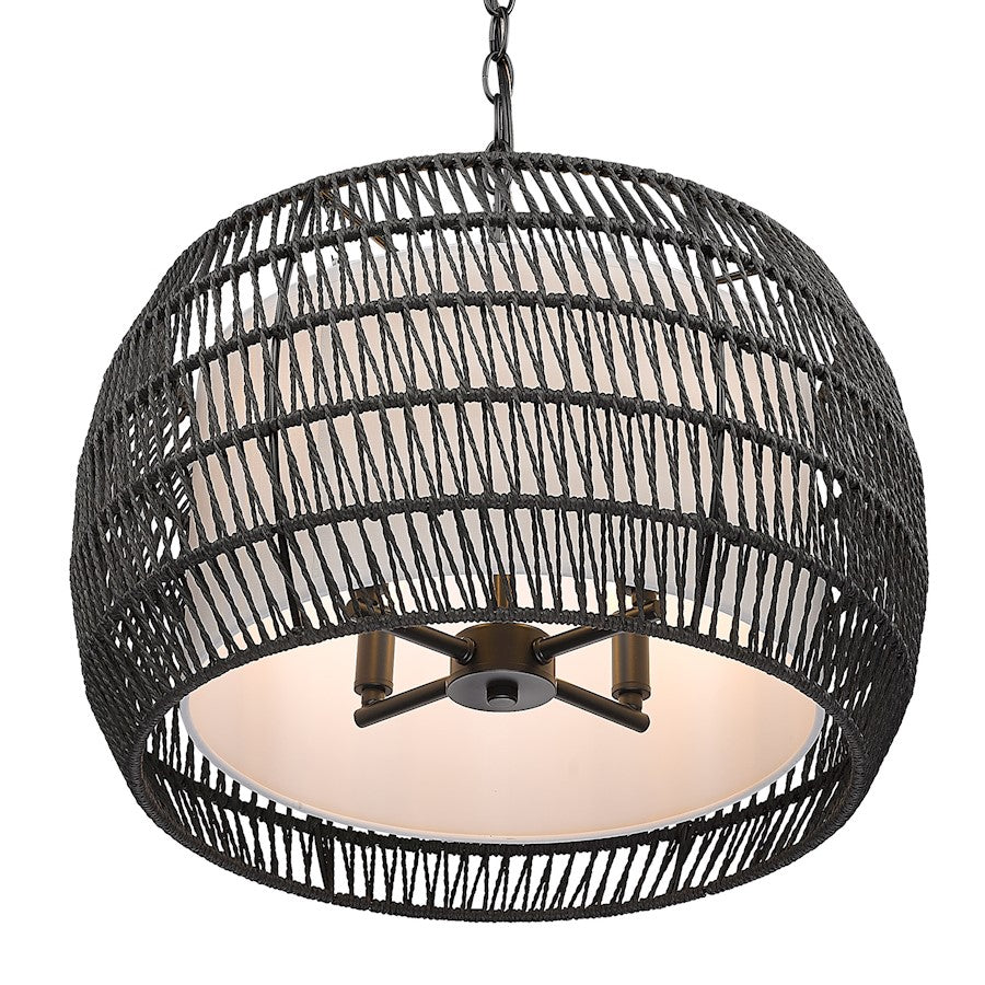 4 Light Pendant, Black/Black