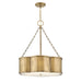 Hinkley Lighting Chance 3 Light Drum chandelier in Heritage Brass - 4446HB