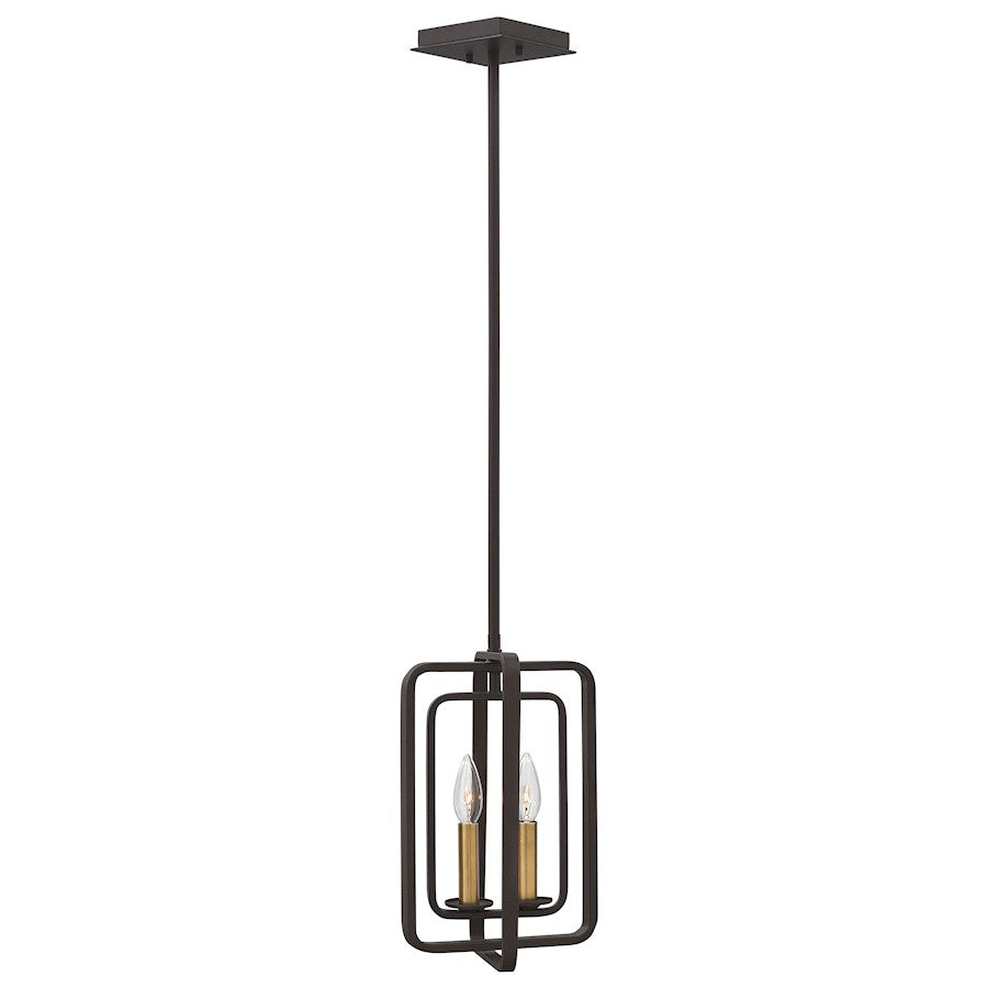 2 Light Chandelier Pendant, Buckeye Bronze