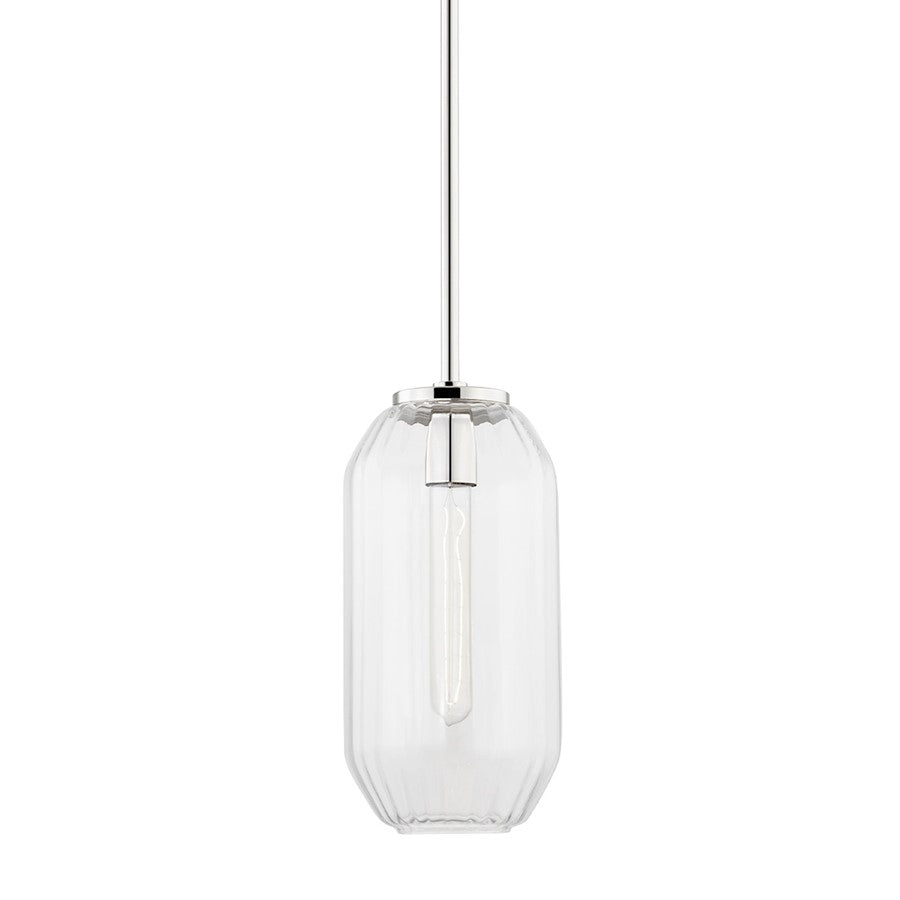 Hudson Valley Bennett 1 Light B Pendant, Aged Brass/Clear - 1508-AGB
