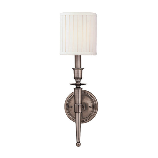 Hudson Valley Abington 1 Light Wall Sconce, Antique Nickel/White - 4901-AN