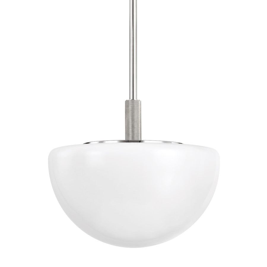 Hudson Valley Lethbridge 1 Light 22" Pendant in Polished Nickel/White - 5919-PN