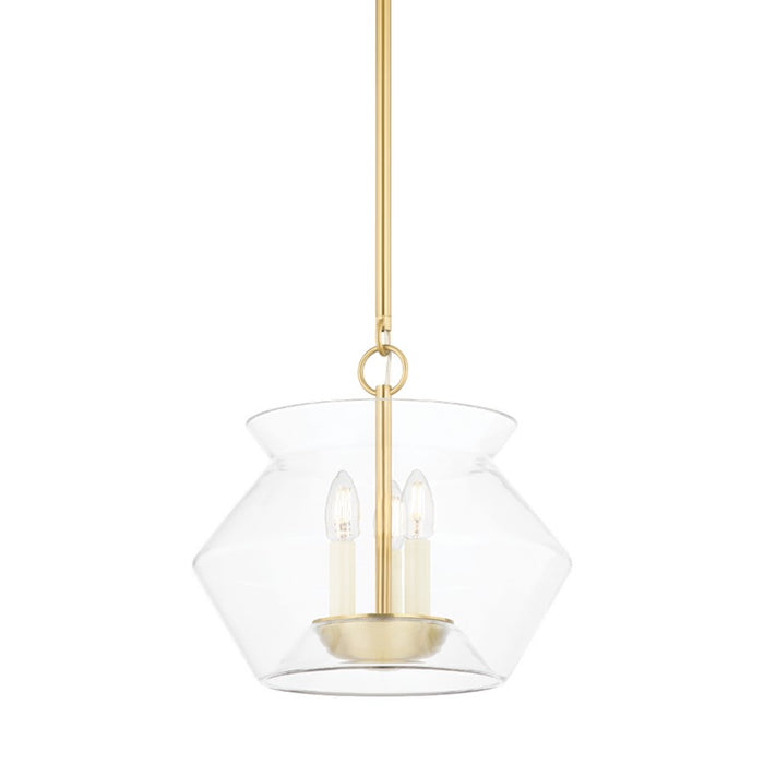 Hudson Valley Edmonton 3 Light Lantern, Aged Brass/Clear Glass - 8115-AGB