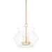 Hudson Valley Edmonton 3 Light Lantern, Aged Brass/Clear Glass - 8115-AGB
