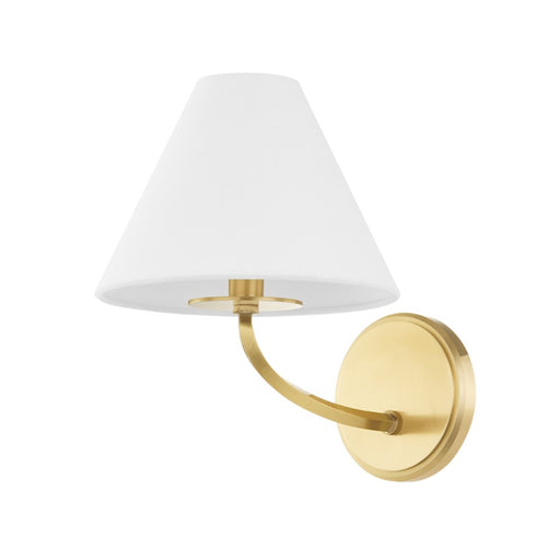 Hudson Valley Stacey 1 Light Wall Sconce in Aged Brass/White - BKO900-AGB