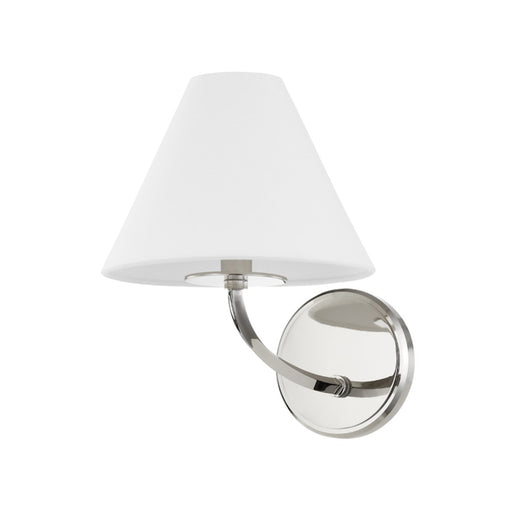Hudson Valley Stacey 1 Light Wall Sconce in Polished Nickel/White - BKO900-PN