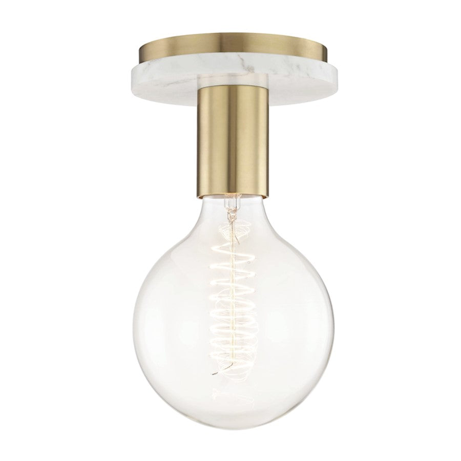 Mitzi Chloe 1 Light Semi Flush, Aged Brass