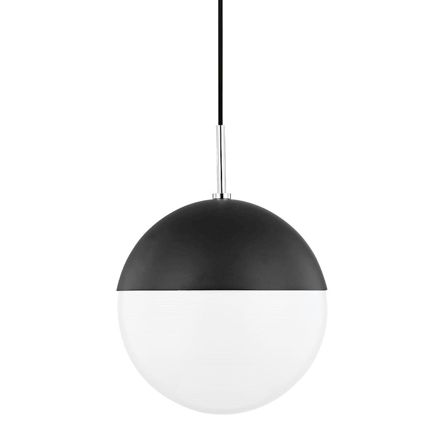 Mitzi Renee 1 Light Large Pendant, Nickel/Black/Opal Glossy - H344701L-PN-BK