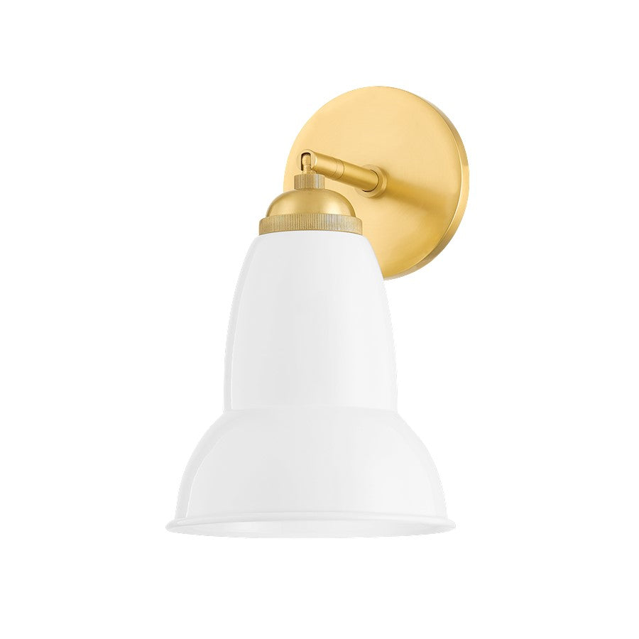 Mitzi Jamila 1 Light Wall Sconce, Aged Brass/Glossy White - H439101-AGB-GWH