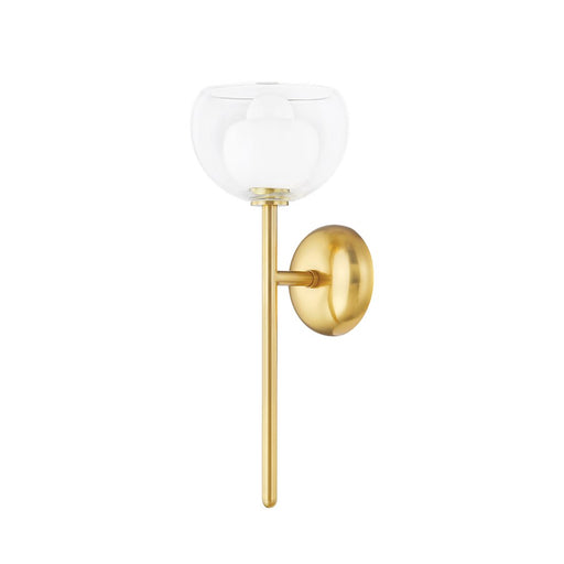 Mitzi Cortney 1 Light Wall Sconce, Aged Brass/Opal Glossy/Clear - H813101-AGB