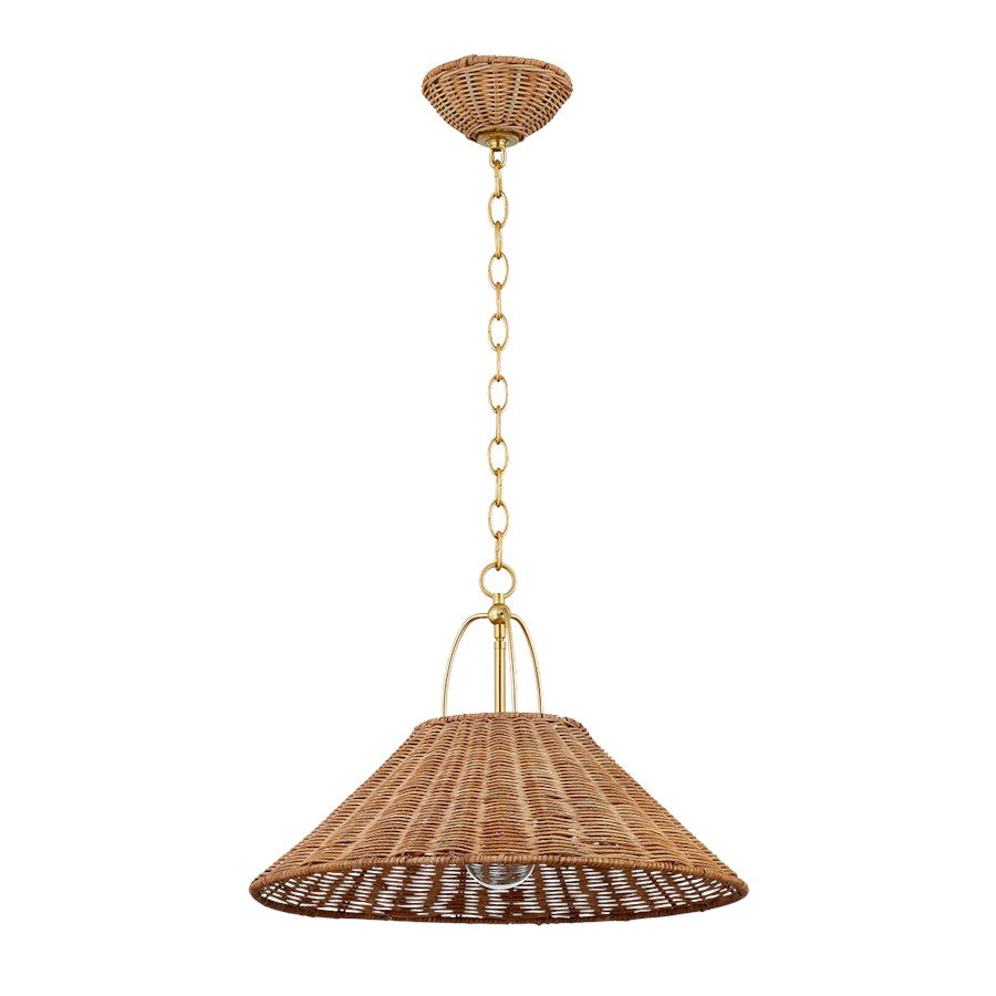 Mitzi Davida 1 Light 13.75" Pendant, Aged Brass/Natural - H894701S-AGB