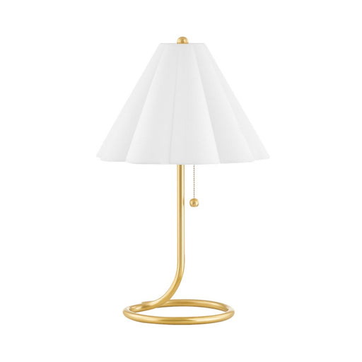 Mitzi Martha 1 Light Table Lamp, Aged Brass/Off-White - HL653201-AGB