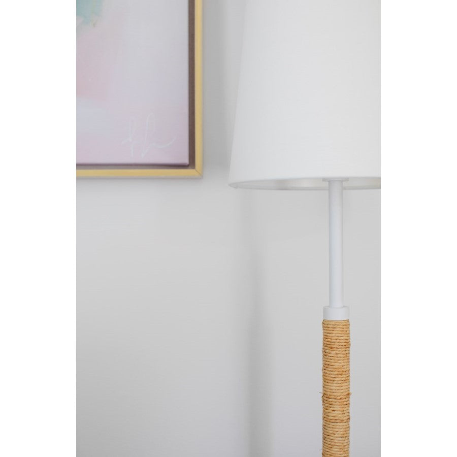 Mitzi Mariana 2 Light Floor Lamp, Textured White/White