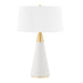 Mitzi Jen 1 Light Table Lamp, Aged Brass/Cream Linen/White - HL819201-AGB-CL
