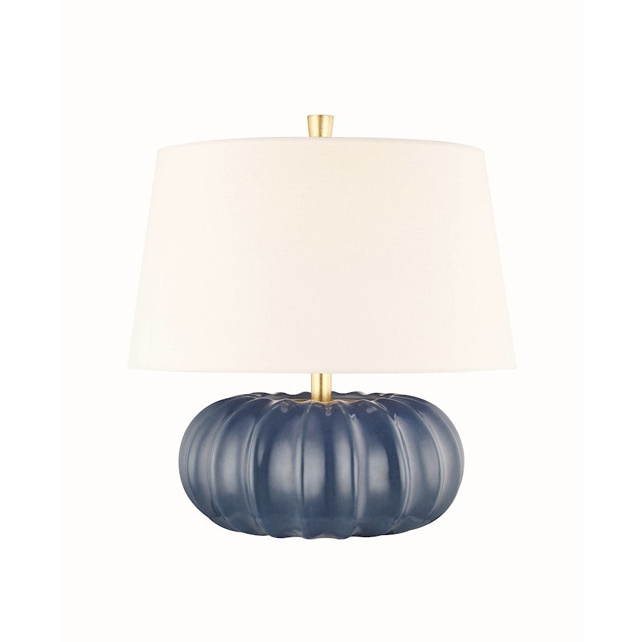 Hudson Valley Bowdoin 1 Light Table Lamp, Slate Blue/Off White - L1047-SBL