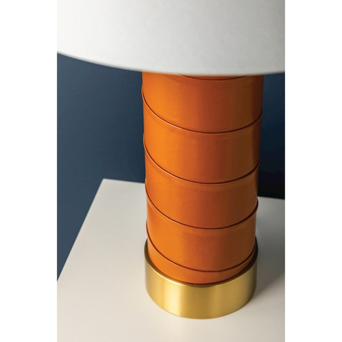 Hudson Valley Norwalk 1 Light Table Lamp, Aged Brass/White