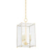 Hudson Valley Chaselton 3 Light Lantern, Aged Brass/Off White - MDS1200-AGB-OW