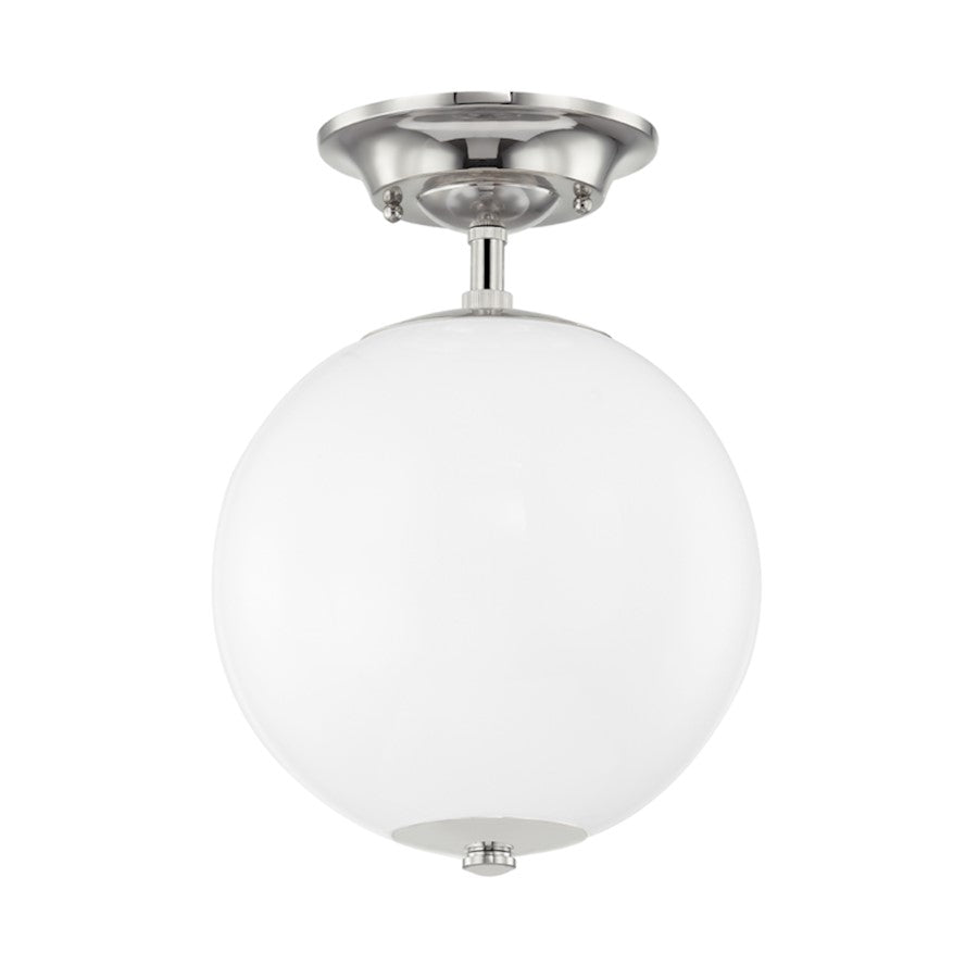 Hudson Valley Sphere No.1 1 Light Semi Flush, Polished Nickel - MDS703-PN