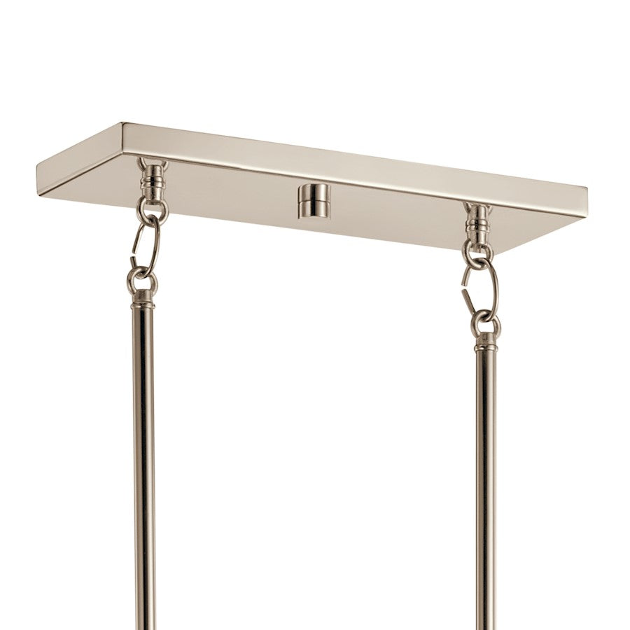 5 Light Chandelier, Polished Nickel