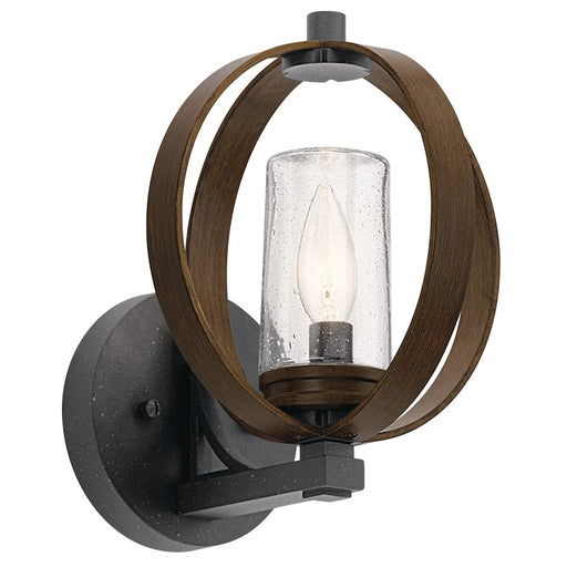 Kichler Grand Bank Outdoor 8" 1 Light Wall Sconce, Auburn Stained - 59065AUB
