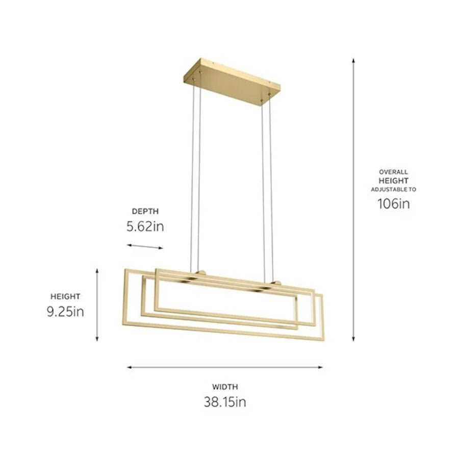 Jestin Linear Chandelier, Champagne Gold