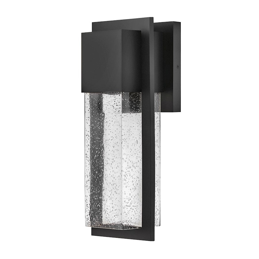 Lark Alex 1 Light Outdoor Medium Wall Mount, Black/Clear Seedy - 82014BK-LL