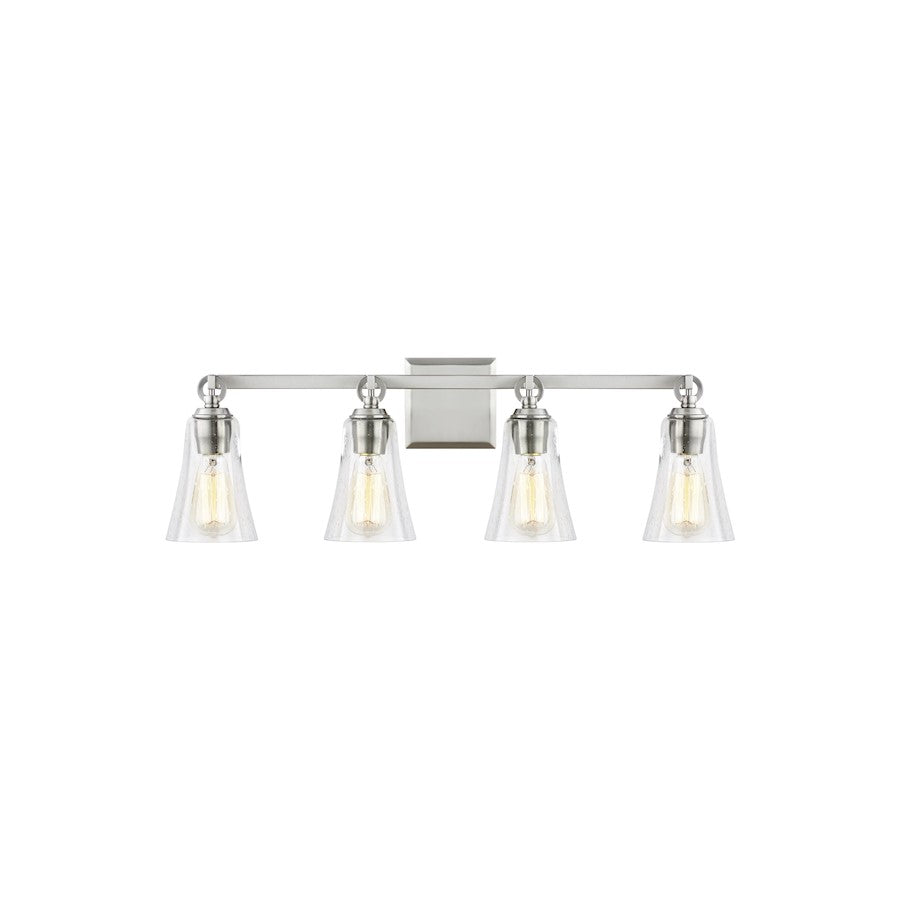 4 Light Bathroom Vanity Light, Satin Nickel