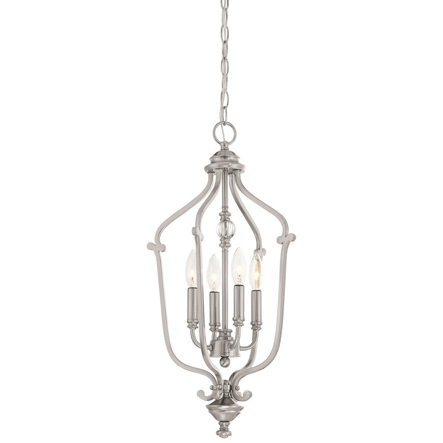 4 Light Chandelier, Nickel