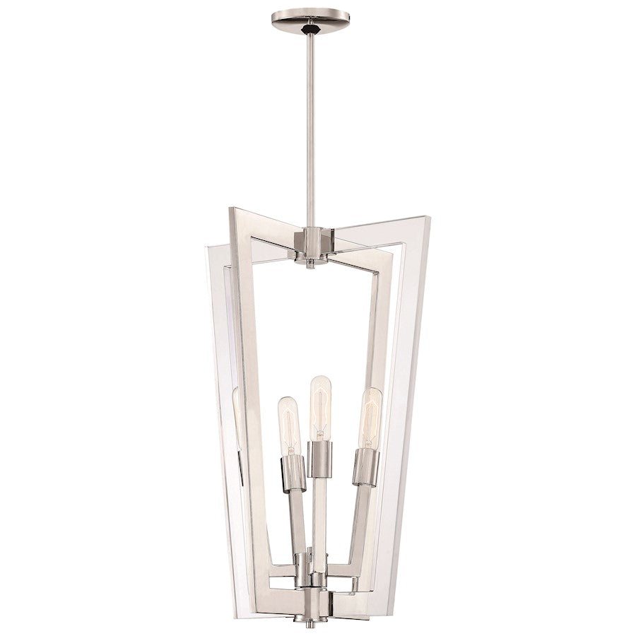 4 Light Pendant, Polished Nickel